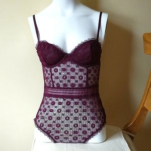 Victoria's Secret Burgundy Lace Chemise